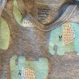 Gray Elephant Print Onesie | 3-6 mo | Gerber