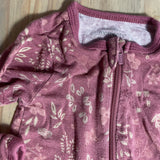 Maroon Floral Zip Up Pajama | newborn | Gerber