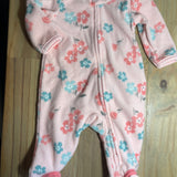 Pink Floral Zip Up Pajama | newborn | Carter's