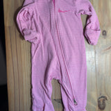 Pink Stripe Zip Up Pajama | newborn | Nike
