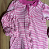 Pink Stripe Zip Up Pajama | newborn | Nike