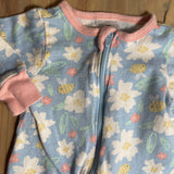 Blue Floral Zip Up Pajama | newborn | Gerber