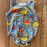 Gray Dino Onesie | 0-3 mo | Garanimals