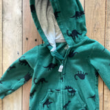 Green Fleece Dino Romper | 6-9 mo | Carter's