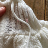 White Knitted Hooded Cardigan | 6-9 mo