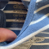 Stripe Whale Onesie | 3-6 mo | Carters