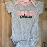 Cuddles Please Onesie | 0-3 mo