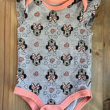 Gray Minnie Onesie | 0-3 mo