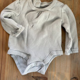 Gray Long Sleeve Onesie | 0-3 mo | Rachel Zoe