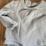 Gray Long Sleeve Onesie | 0-3 mo | Rachel Zoe