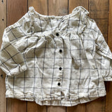 White Puff Sleeve Flannel | 12-18 mo | Carter's