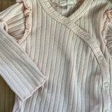 Pink Ribbed Side Snap Onesie | 0-3 mo