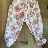 Floral Footie Pants | 0-3 mo | Chick Pea
