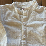 White Button Up Long Sleeve Onesie