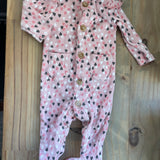 Pink Heart Button Up Pajama | 0-3 mo | Nicole Miller