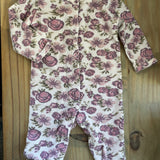 Floral Button Up Pajama | 0-3 mo