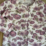 Floral Button Up Pajama | 0-3 mo