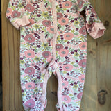 Pink Floral Button Up Pajama | 0-3 mo