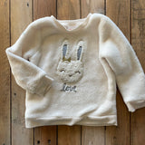 White Bunny Fleece Sweatshirt | 2T