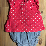 Red Polkadots Romper | 12-18 mo | Carter's