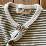 Stripe Kimono-Wrap Romper | 0-3 mo | Rabbit + Bear
