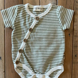 Stripe Kimono-Wrap Romper | 6-9 mo | Rabbit + Bear