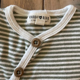 Stripe Kimono-Wrap Romper | 6-9 mo | Rabbit + Bear