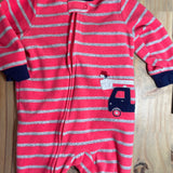 Red Stripe Truck Zip Up Pajama | 9-12 mo | Carter's