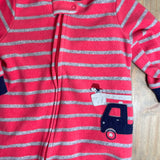 Red Stripe Truck Zip Up Pajama | 9-12 mo | Carter's