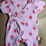 Strawberry Muslin Romper | 0-3 mo