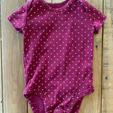 Plum Polkadot Onesie | 3-6 mo | Carter's