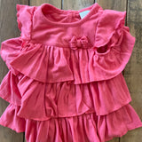 Pink Ruffled Tiered Dress | 3-6 mo | Cuddle Bear
