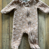 Beige Mom Quilted Zip Up Pajama | Nicole Miller