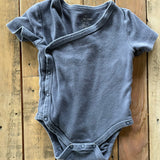 Dark Grey-Blue Wrap & Snap Onesie