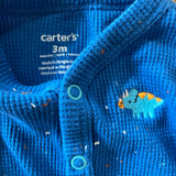 Blue Dino Snap Up Pajama | 0-3 mo | Carter's
