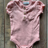 Pink Henley Short Sleeve Onesie | Nicole Miller