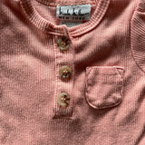 Pink Henley Short Sleeve Onesie | Nicole Miller